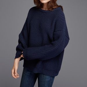 H&M navy blue basic minimalist knit sweater